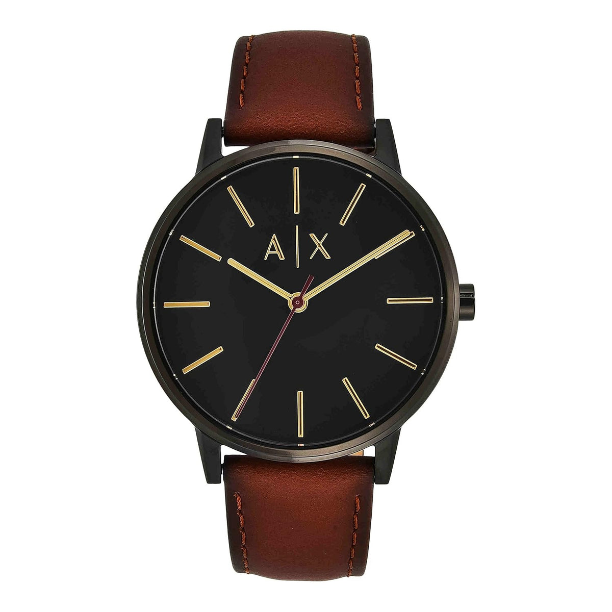 Armani Exchange Cayde Black Dial Brown Leather Men's Watch AX2706