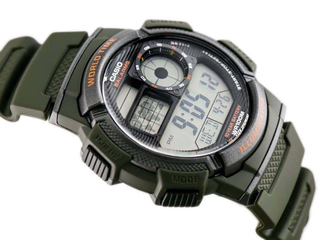Casio Youth Digital Black Dial Resin Strap Men's Watch AE-1000W 3AVDF