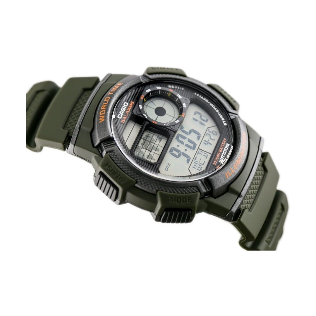 Casio Youth Digital Black Dial Resin Strap Men's Watch AE-1000W 3AVDF