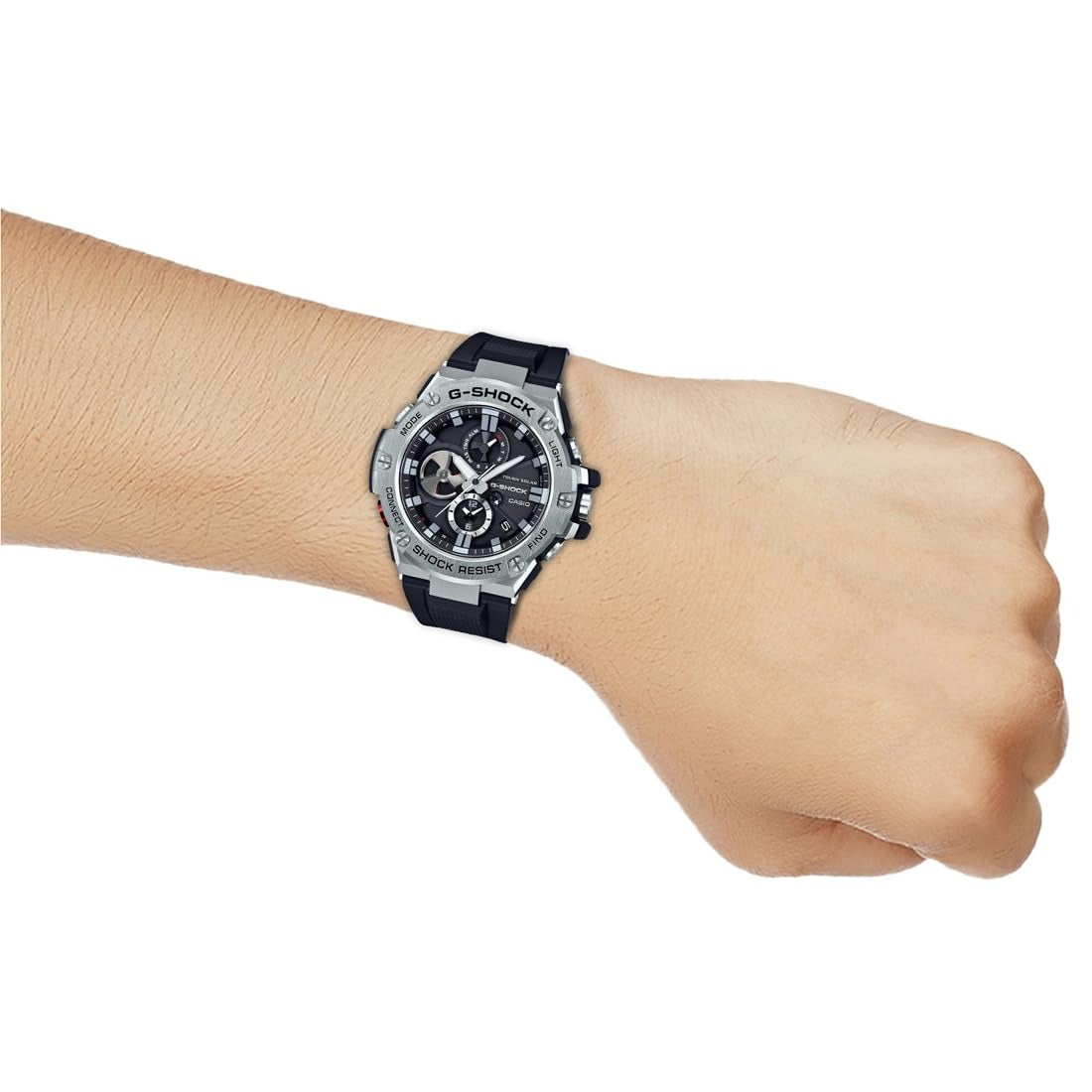 G-Shock Steel Analog Black Dial Solar Bluetooth Men's Watch GST-B100-1ADR [G789]
