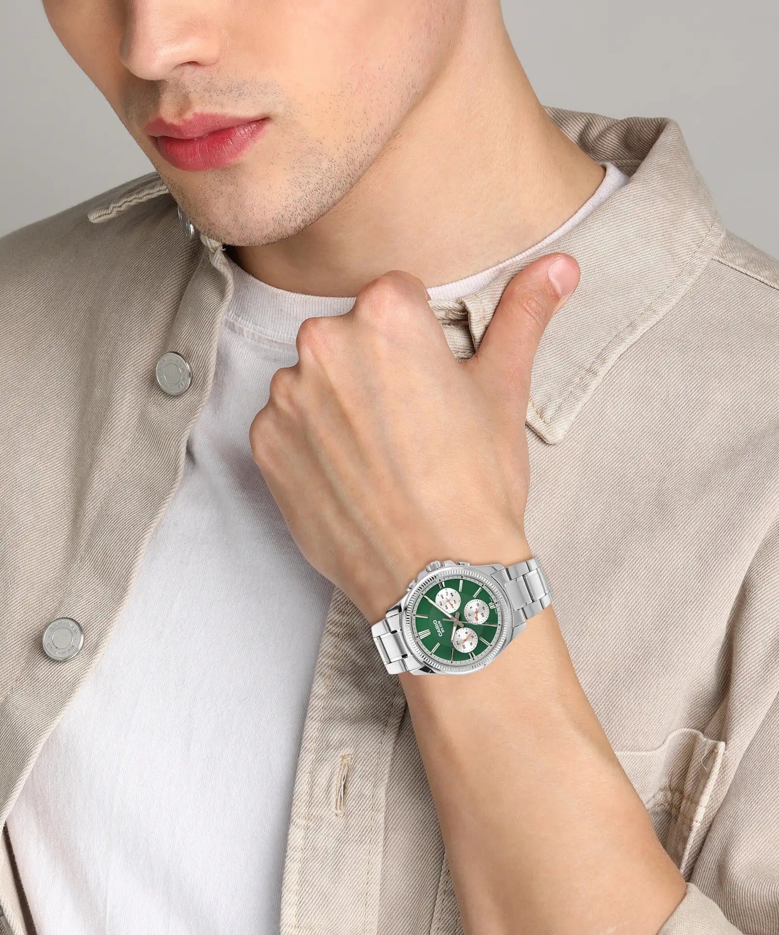 Casio Enticer Quartz Green Dial Analog Men's Watch MTP-1375D-3AVDF [A2230]