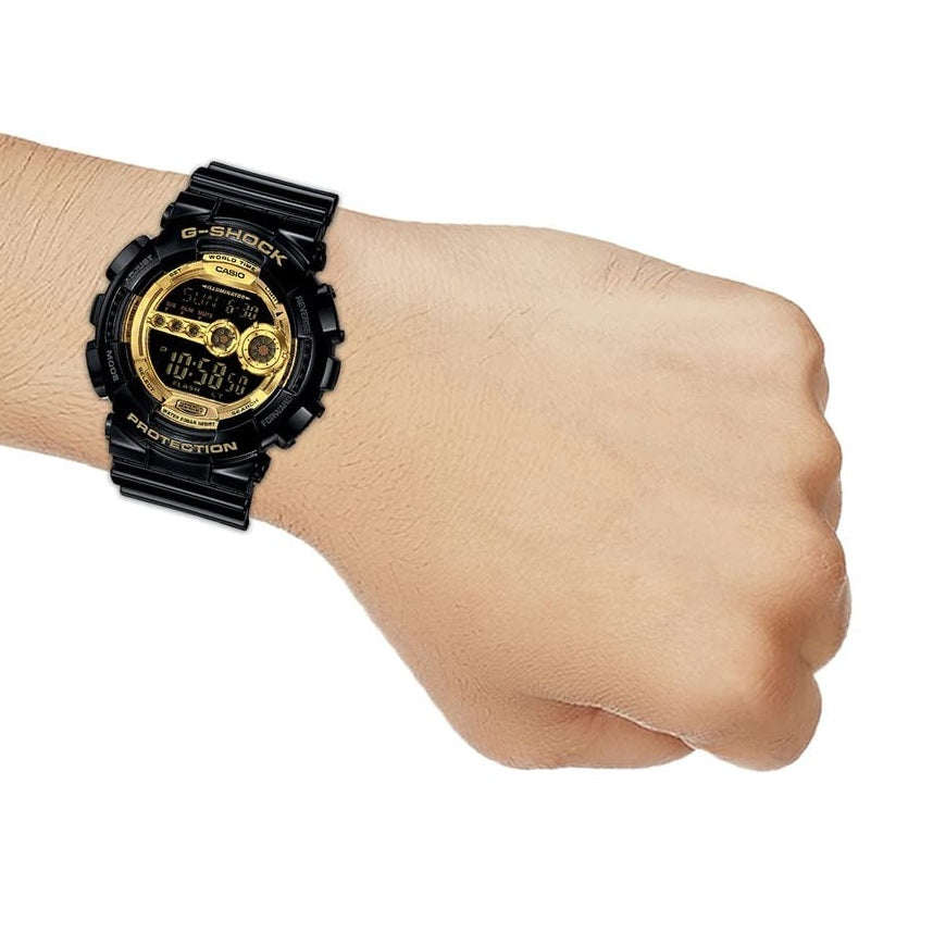 Casio G-Shock Digital Black Gold Dial Resin Strap Men's Watch GD-100GB-1DR (G340)