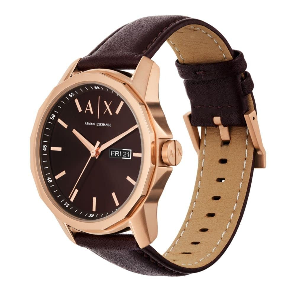 Armani Exchange Dress Brown Leather Men's Watch AX1740