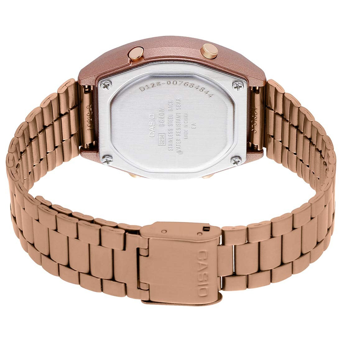 Casio Vintage Digital Rose Gold Dial Stainless Steel Women's Watch B640WC-5ADF
