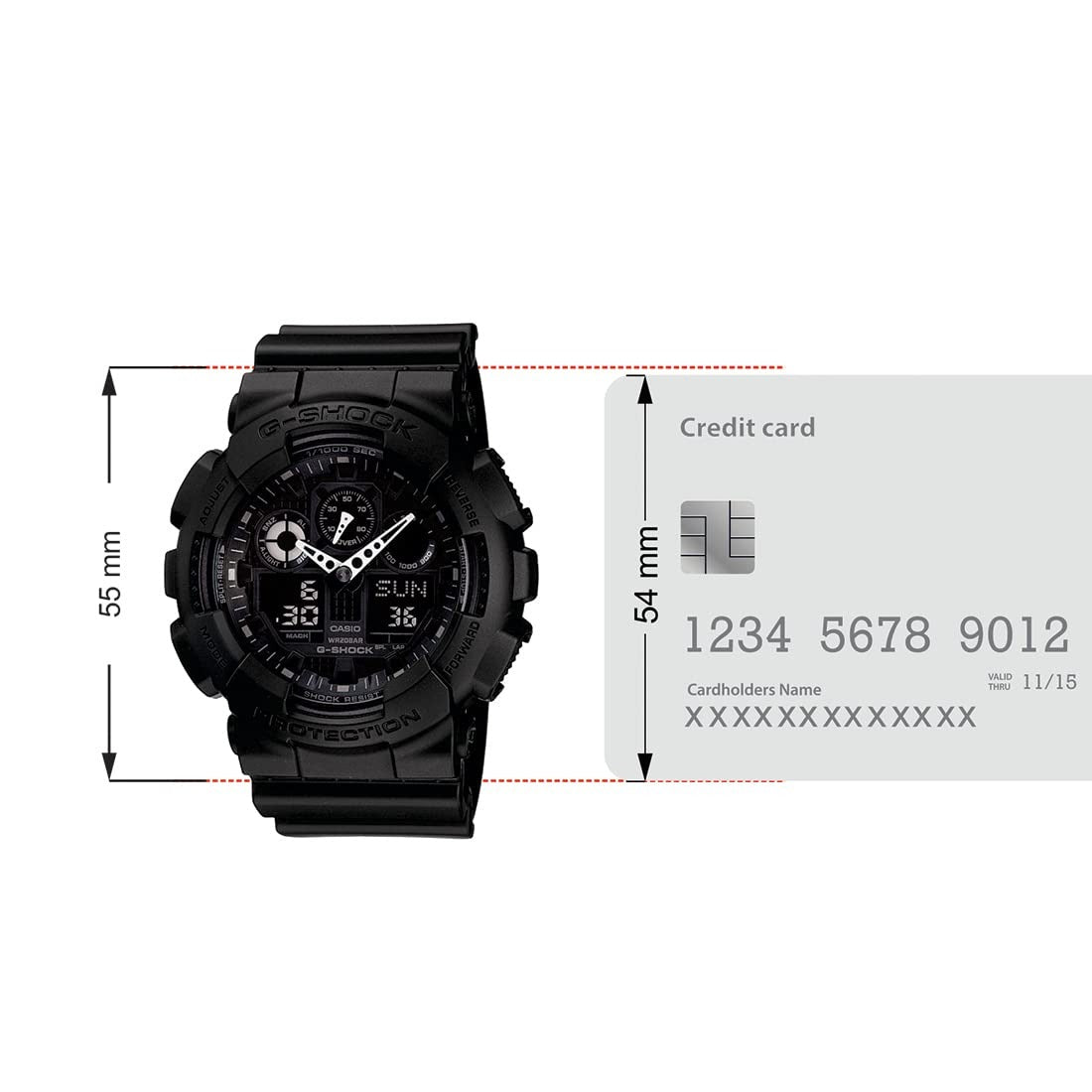 G-Shock Analog-Digital Black Dial Black Resin Strap Men Watch GA-100-1A1DR (G270)