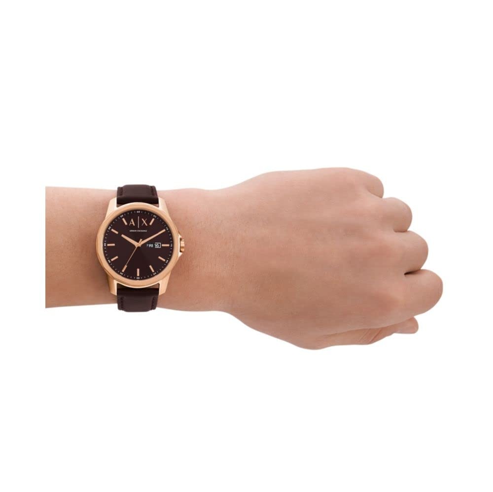 Armani Exchange Dress Brown Leather Men's Watch AX1740