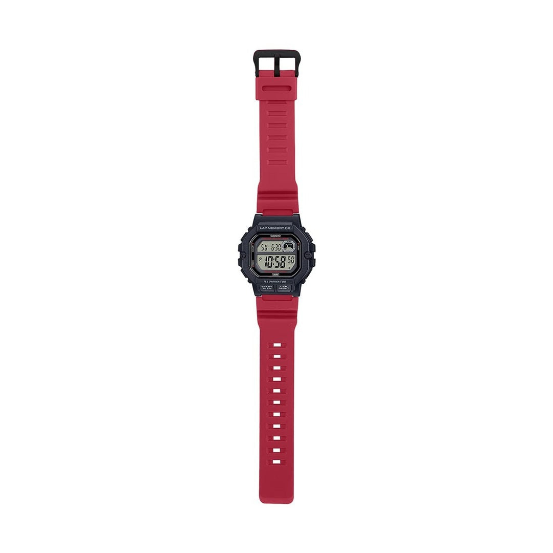 Casio Collection  Digital Black Dial Red Resin Strap Unisex Watch WS-1400H-4AVDF [D272]