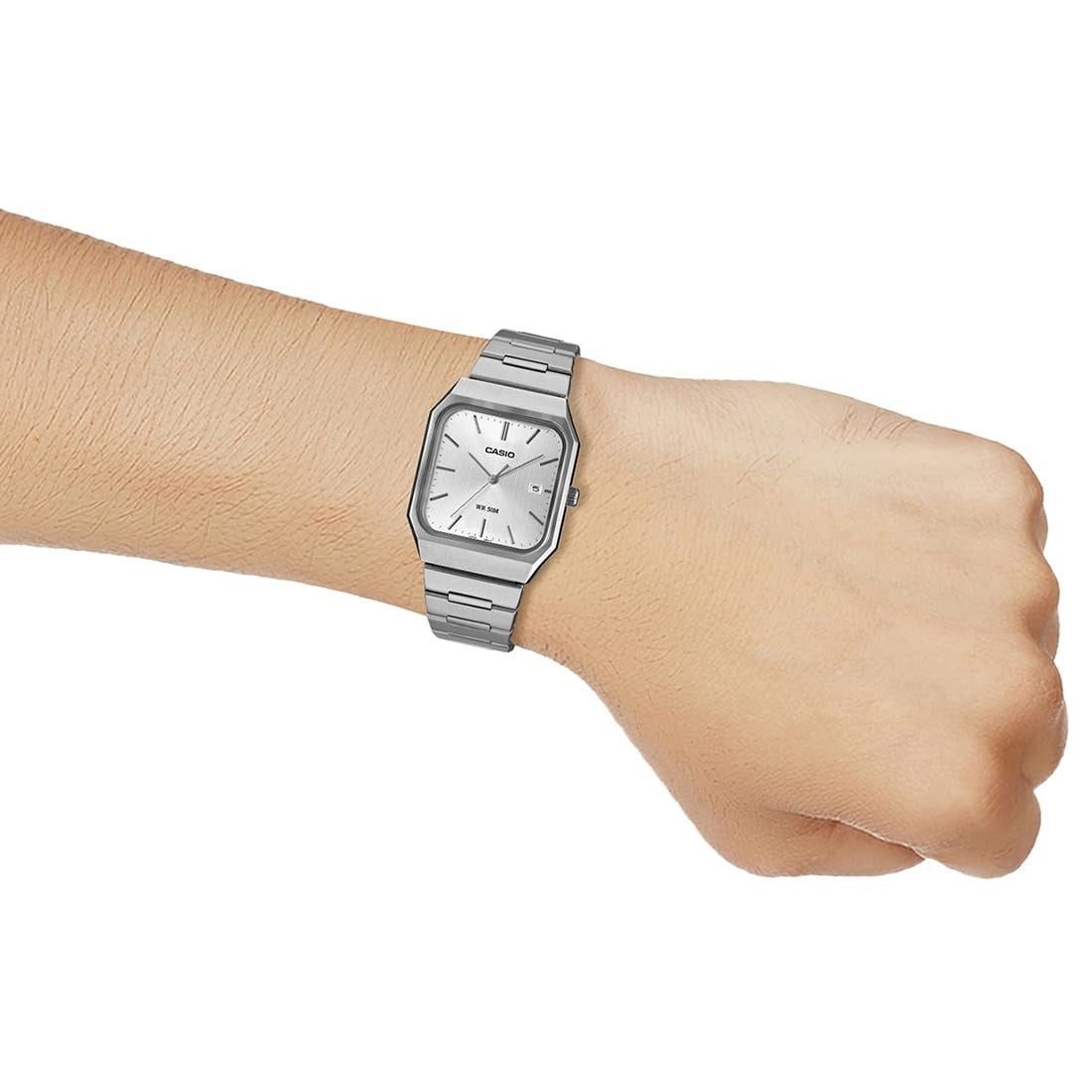 Casio Enticer Silver Dial Stainless Steel Bracelet Analog Watch MTP-B185D-7AVDF