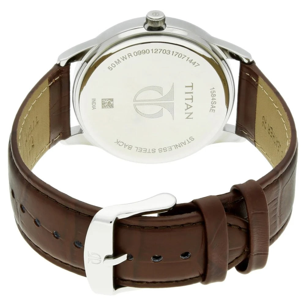 Titan Karishma Brown Dial Men's Watch 1584SAE