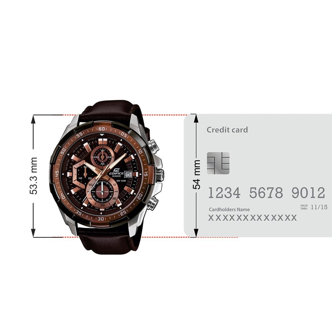 Casio Edifice Brown Dial Leather Strap Chronograph Men's Watch EFR-539L-5AVUDF