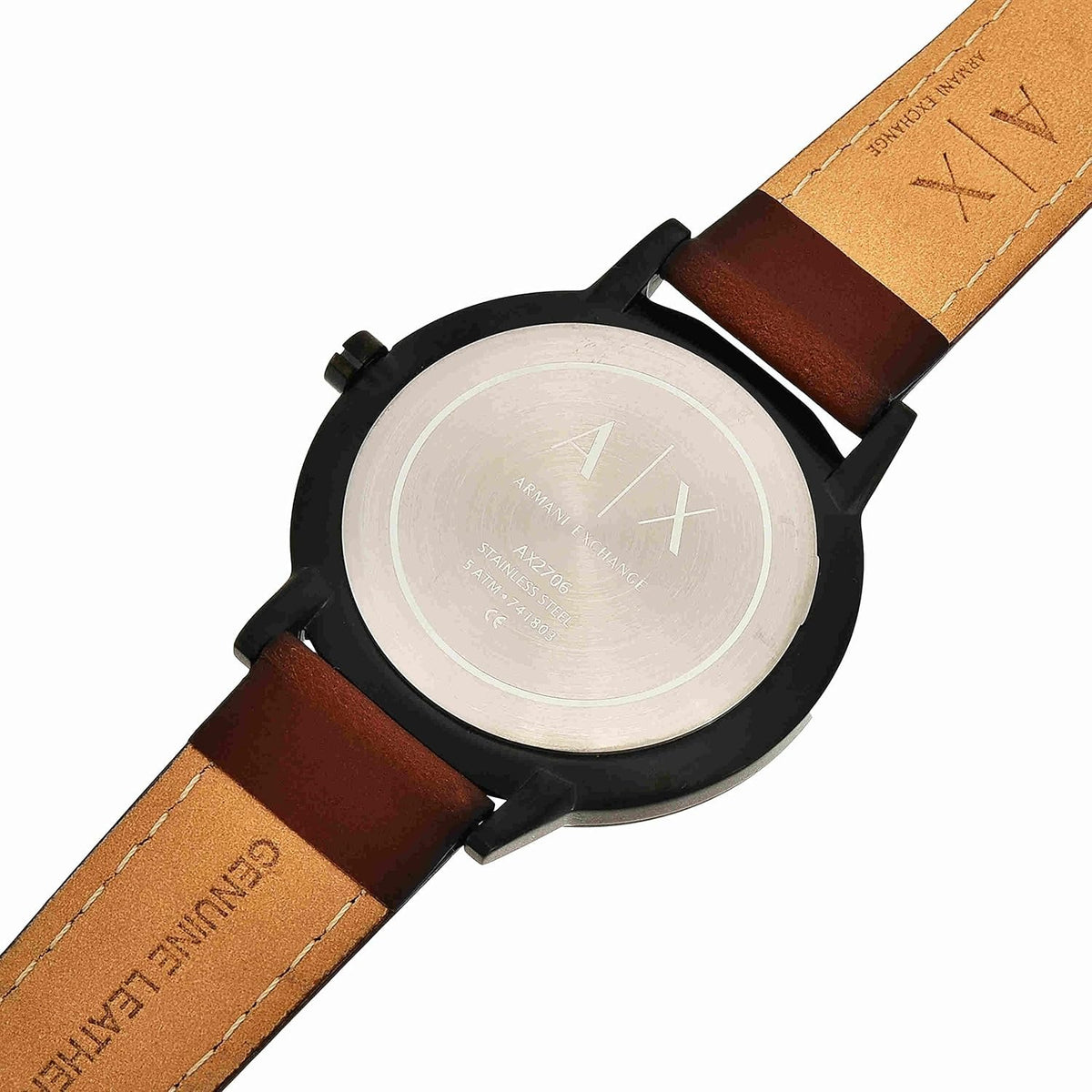 Armani Exchange Cayde Black Dial Brown Leather Men's Watch AX2706