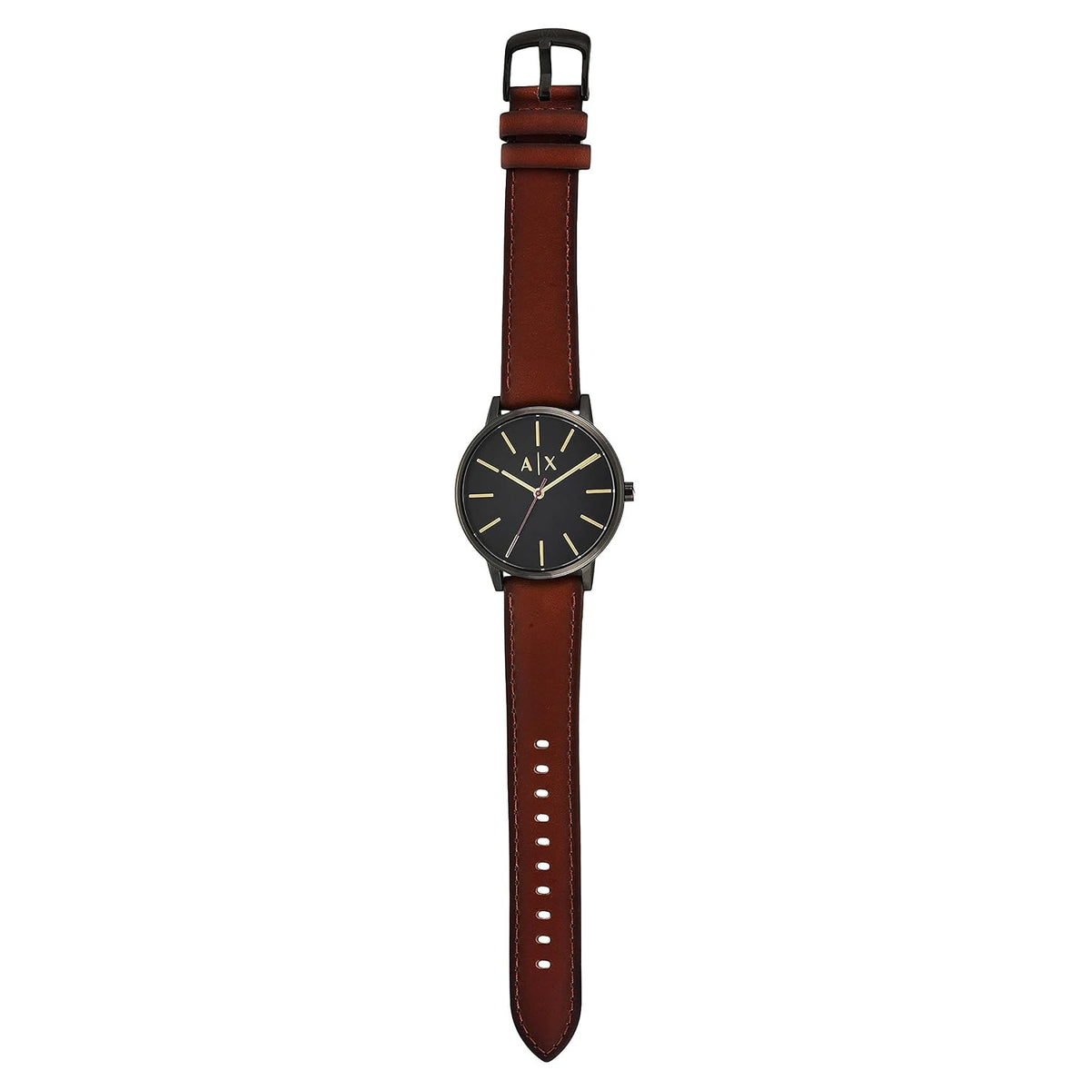 Armani Exchange Cayde Black Dial Brown Leather Men's Watch AX2706