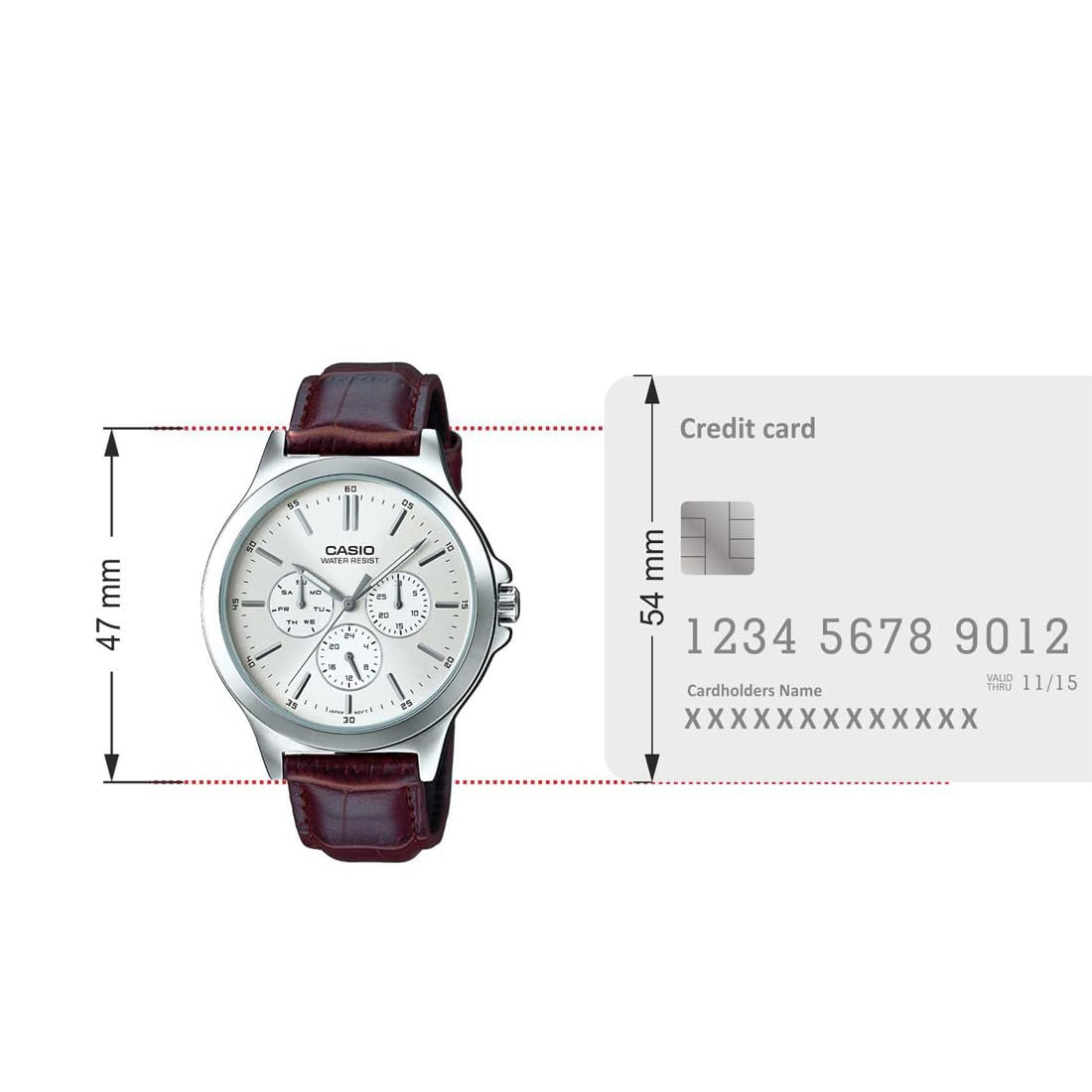 Casio Enticer Quartz White Dial Leather Men's Watch MTP-V300L-7AUDF [A1177]