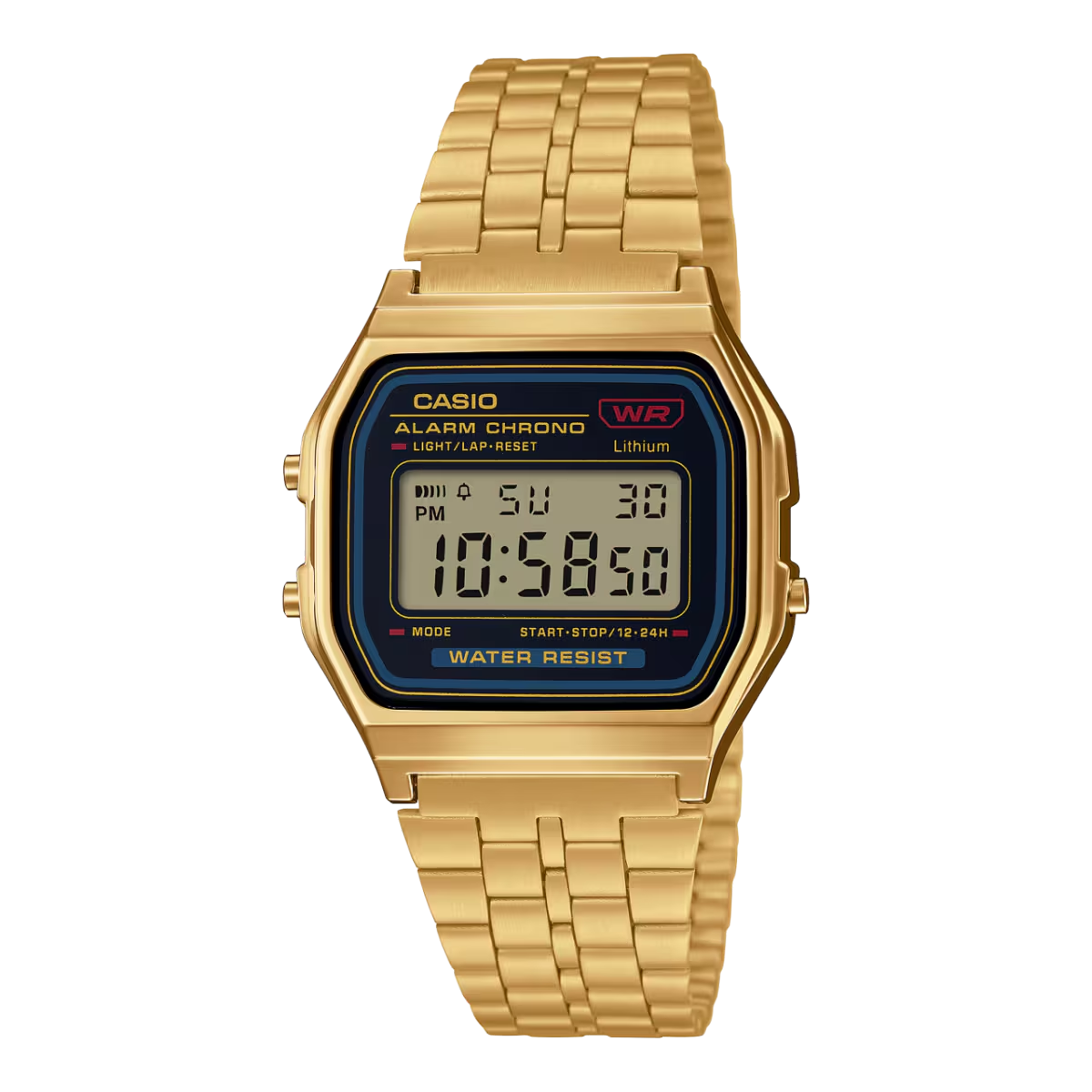 Casio Vintage Quartz Black Dial Gold Digital Unisex Watch A159WGEA-1DF [D162]