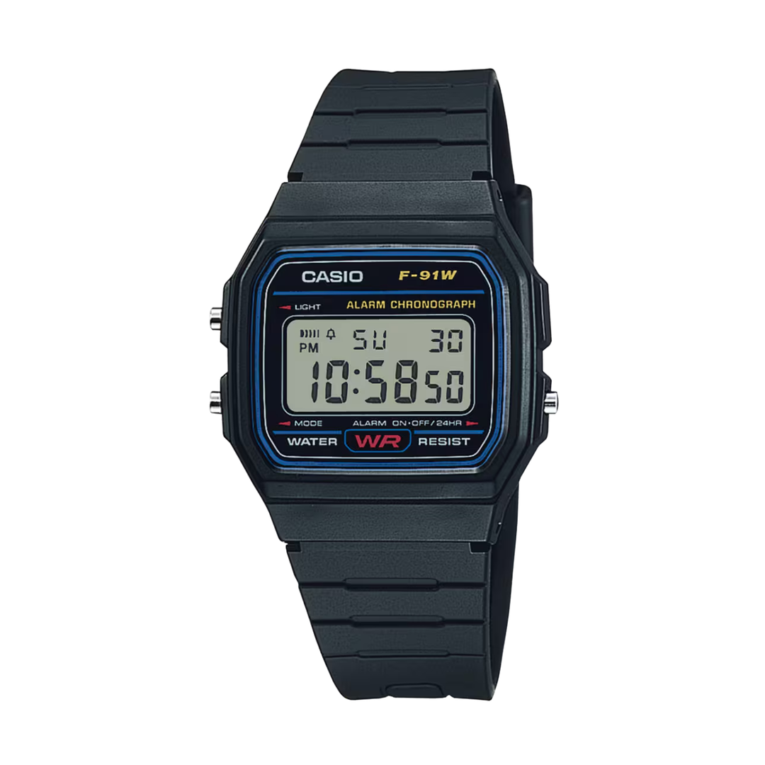 Casio Quartz Black Classic Digital Unisex Watch F-91W-1