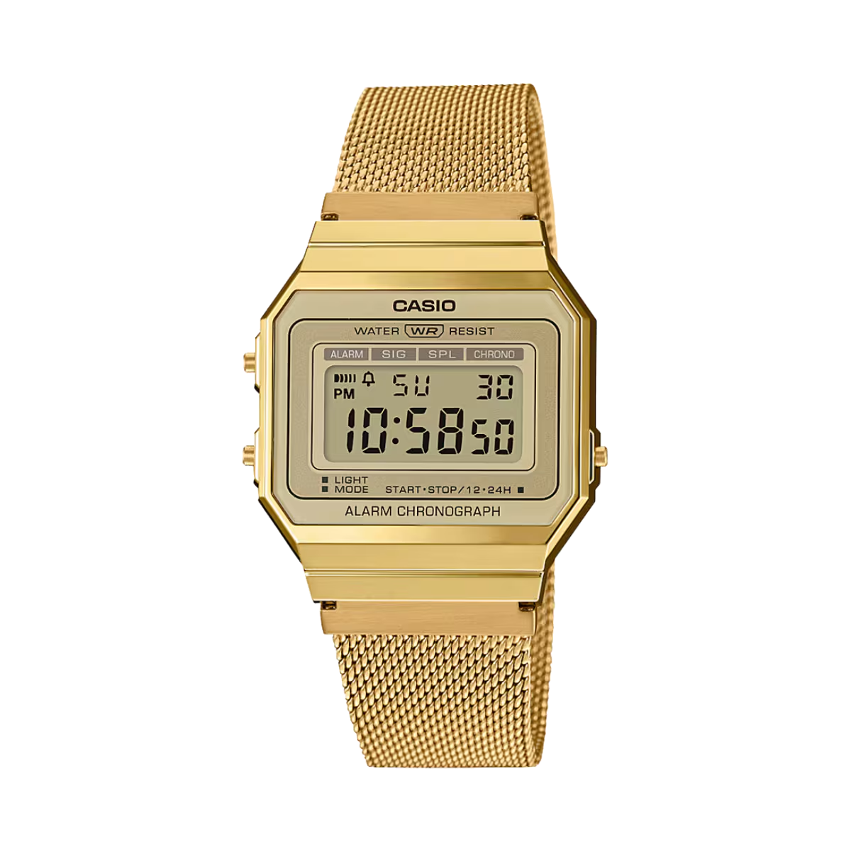Casio Vintage Quartz Gold Mesh Digital Unisex Watch A700WMG-9ADF [D171]