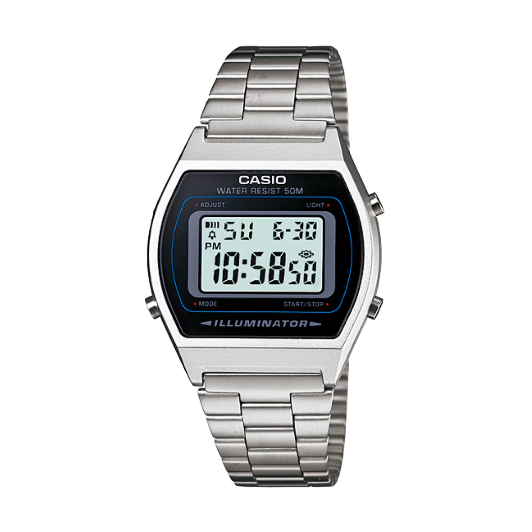 Casio Vintage Quartz Silver Digital Stainless Steel Unisex Watch B640WD-1AVDF