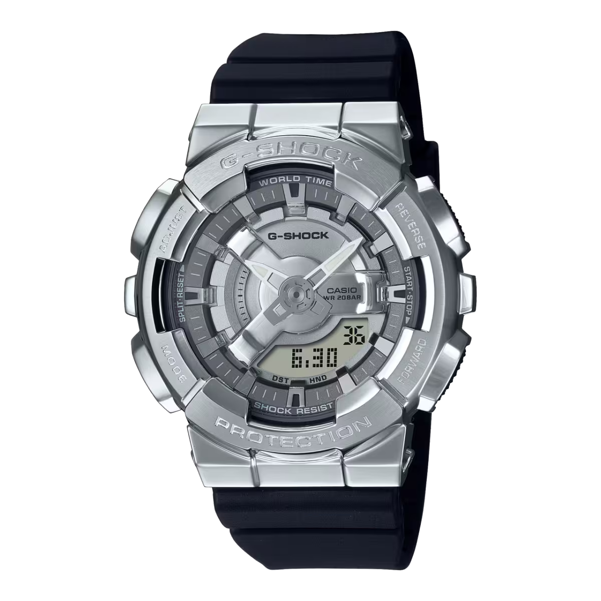 G-Shock GM-S110-1ADR Silver Analog-Digital Dial Black Resin Strap Women's Watch  G1314
