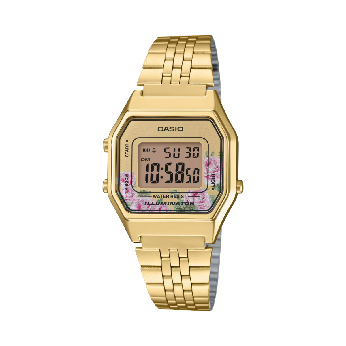 Casio Vintage Quartz Gold Octagonal Digital Women's Watch LA680WGA-4CDF [D206]