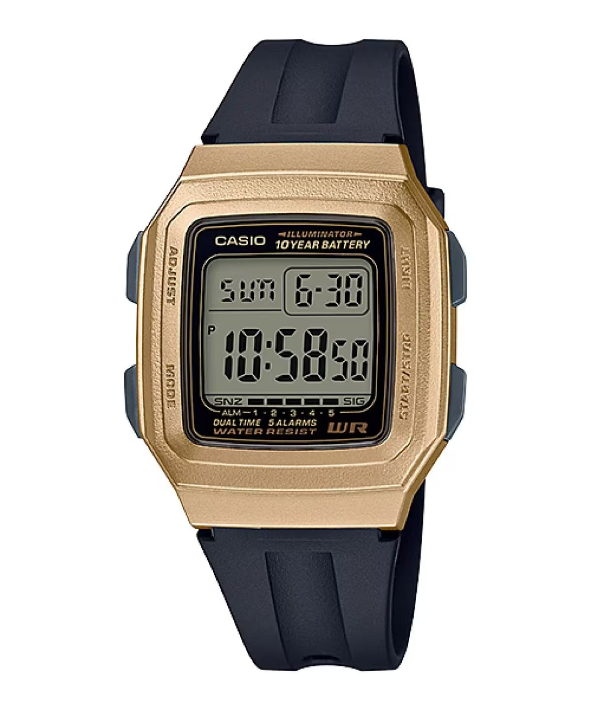 Casio Big Digits Quartz Gold-Tone Digital Unisex Watch F-201WAM-9AVDF