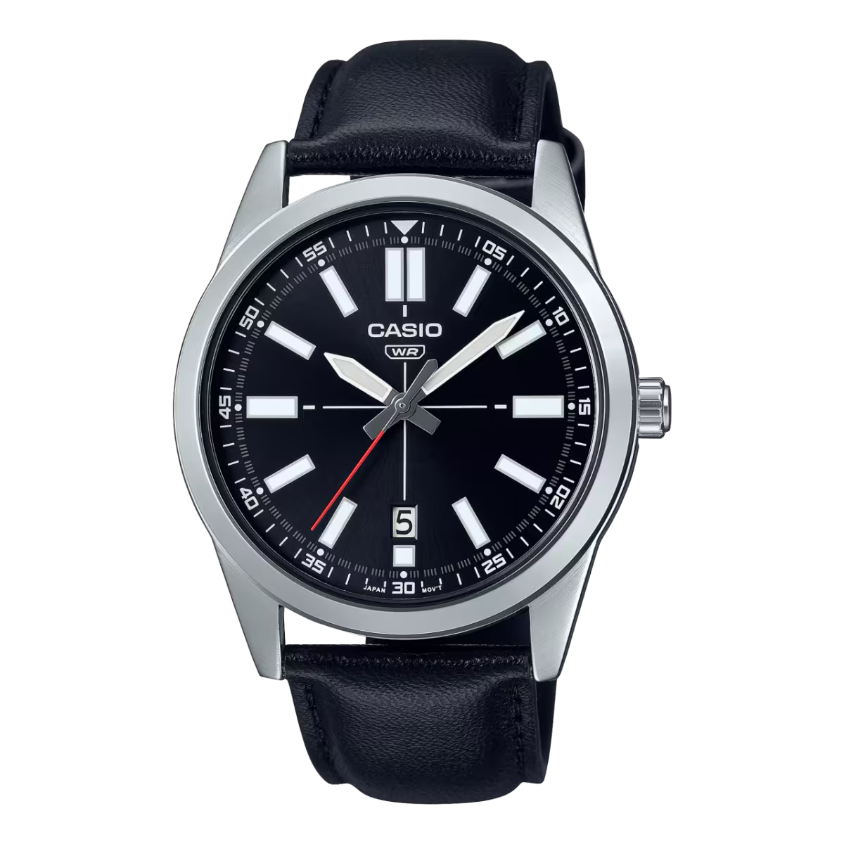 Casio Enticer Analog Black Dial Leather Men's Watch MTP-VD02L-1EUDF (A1953)