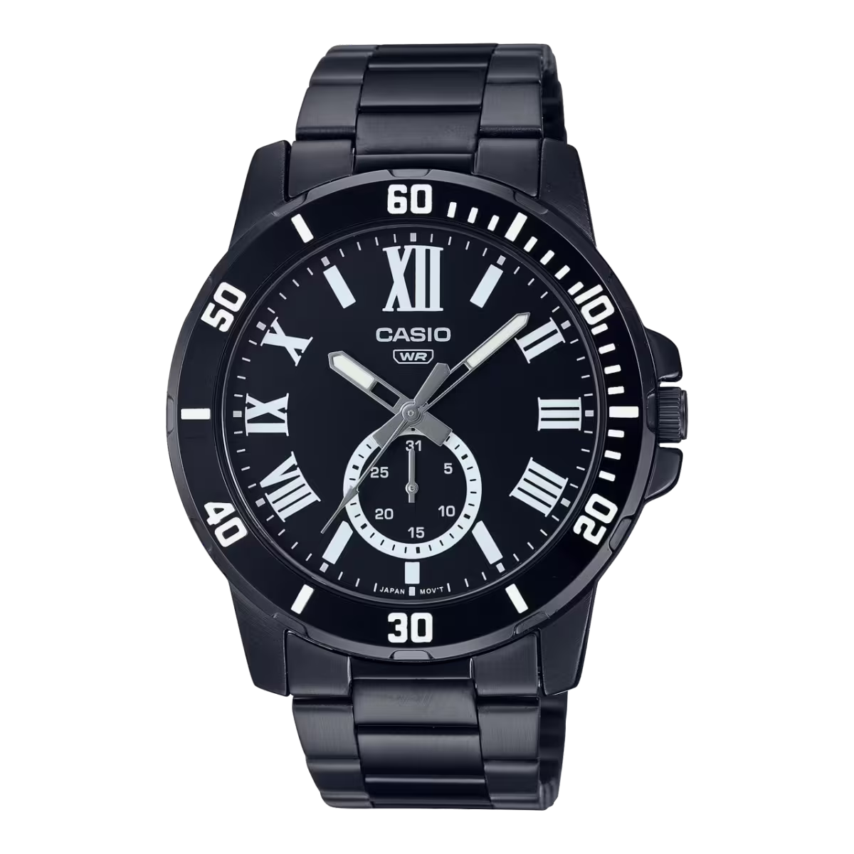 Casio Enticer Black Dial Stainless Steel Strap Analog Men's Watch MTP-VD200B-1BUDF [A2070]