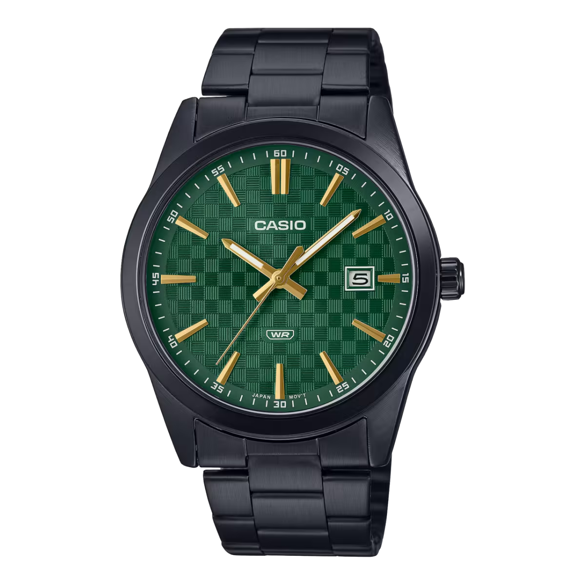 Casio Enticer Men Quartz Green Dial Analog Stainless Steel Watch  MTP-VD03B-3AUDF [A2240]