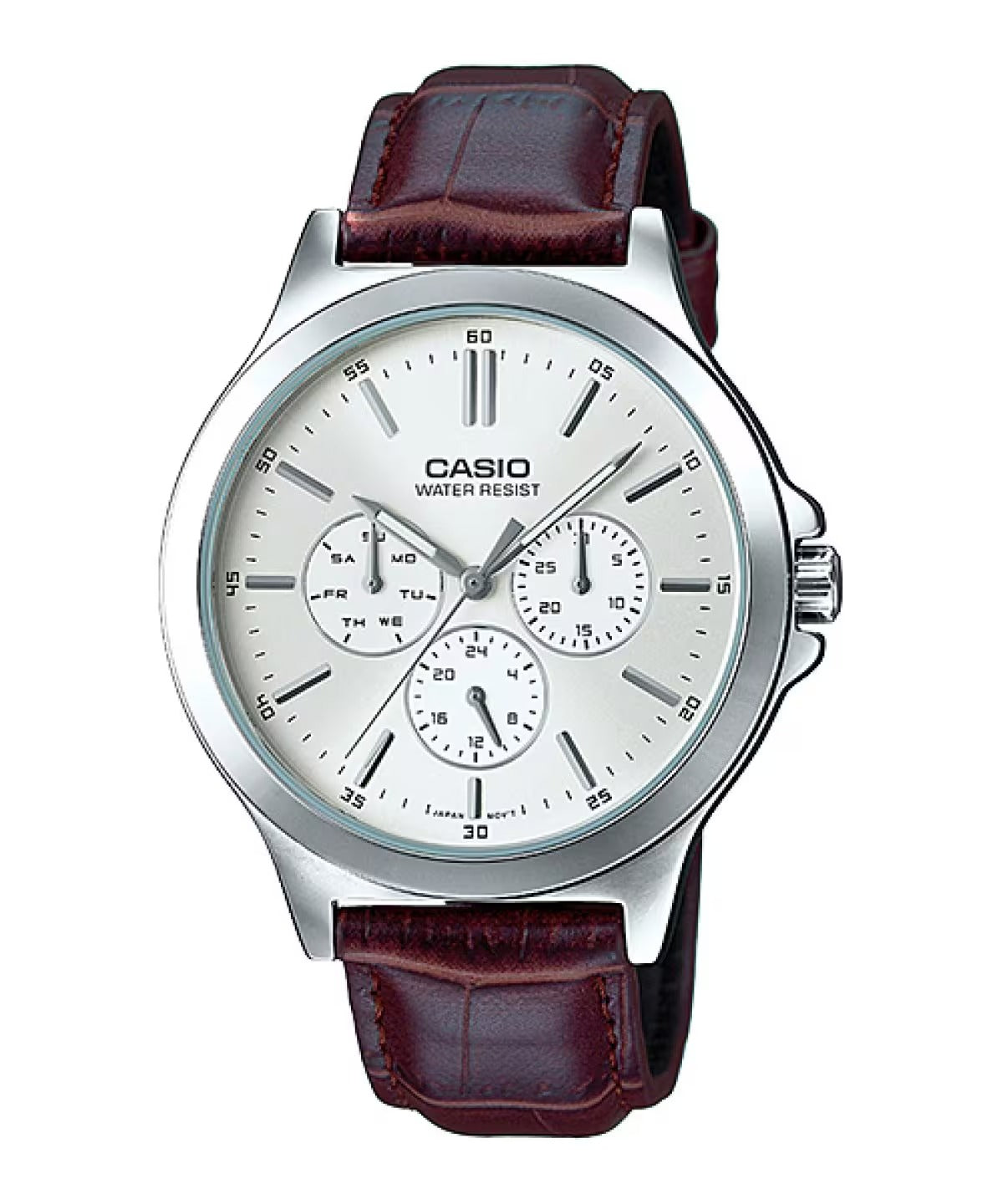 Casio Enticer Quartz White Dial Leather Men's Watch MTP-V300L-7AUDF [A1177]