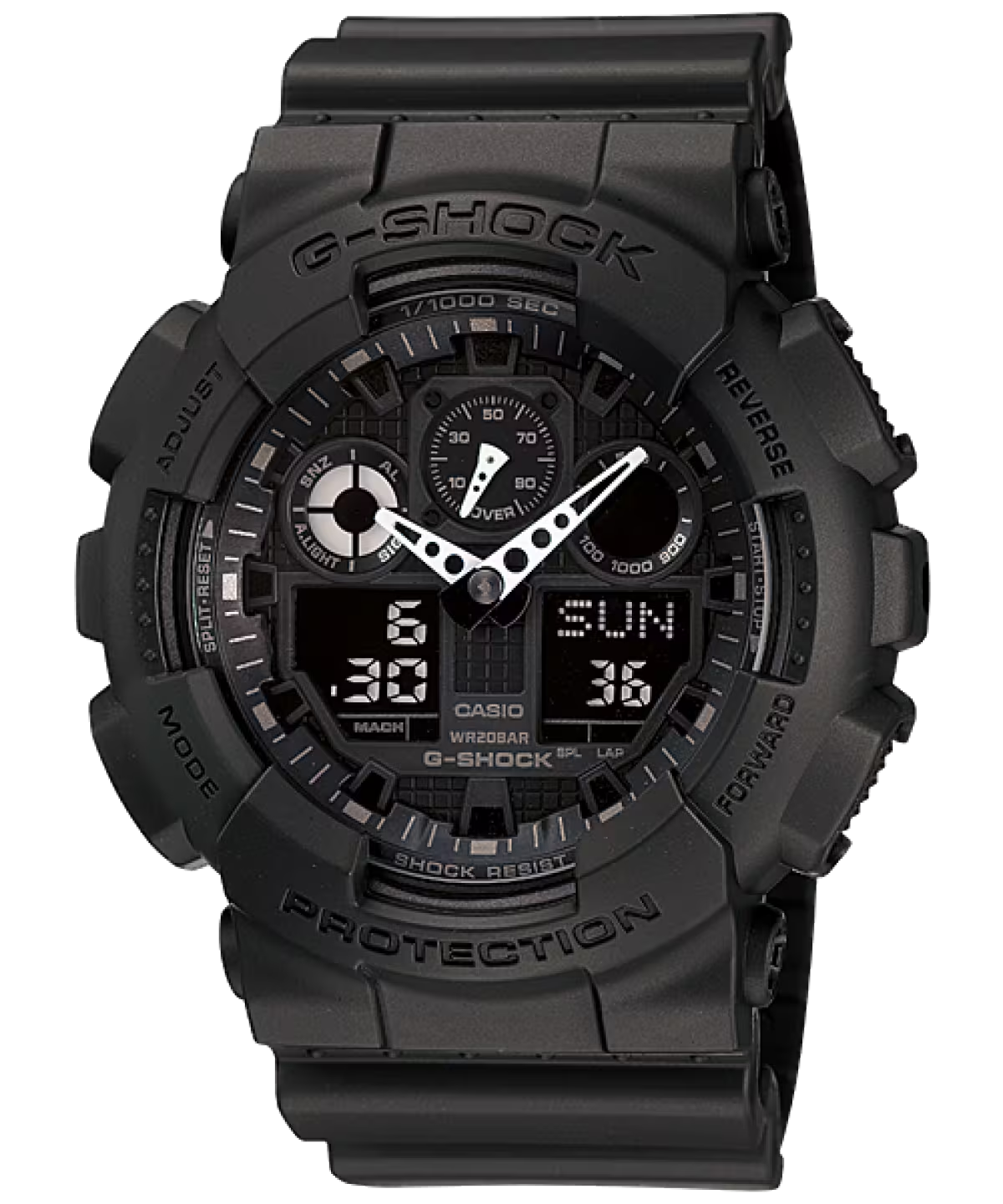 G-Shock Analog-Digital Black Dial Black Resin Strap Men Watch GA-100-1A1DR (G270)