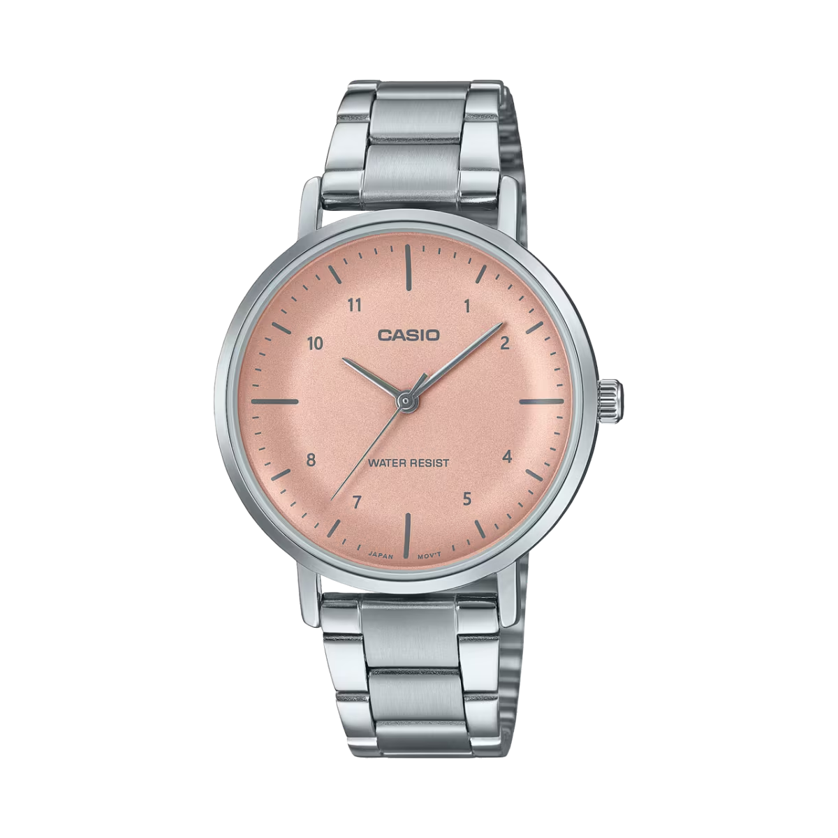 Casio Enticer Analog Pink Dial Stainless Steel Ladies Watch LTP-VT03D-4BDF [A2423]