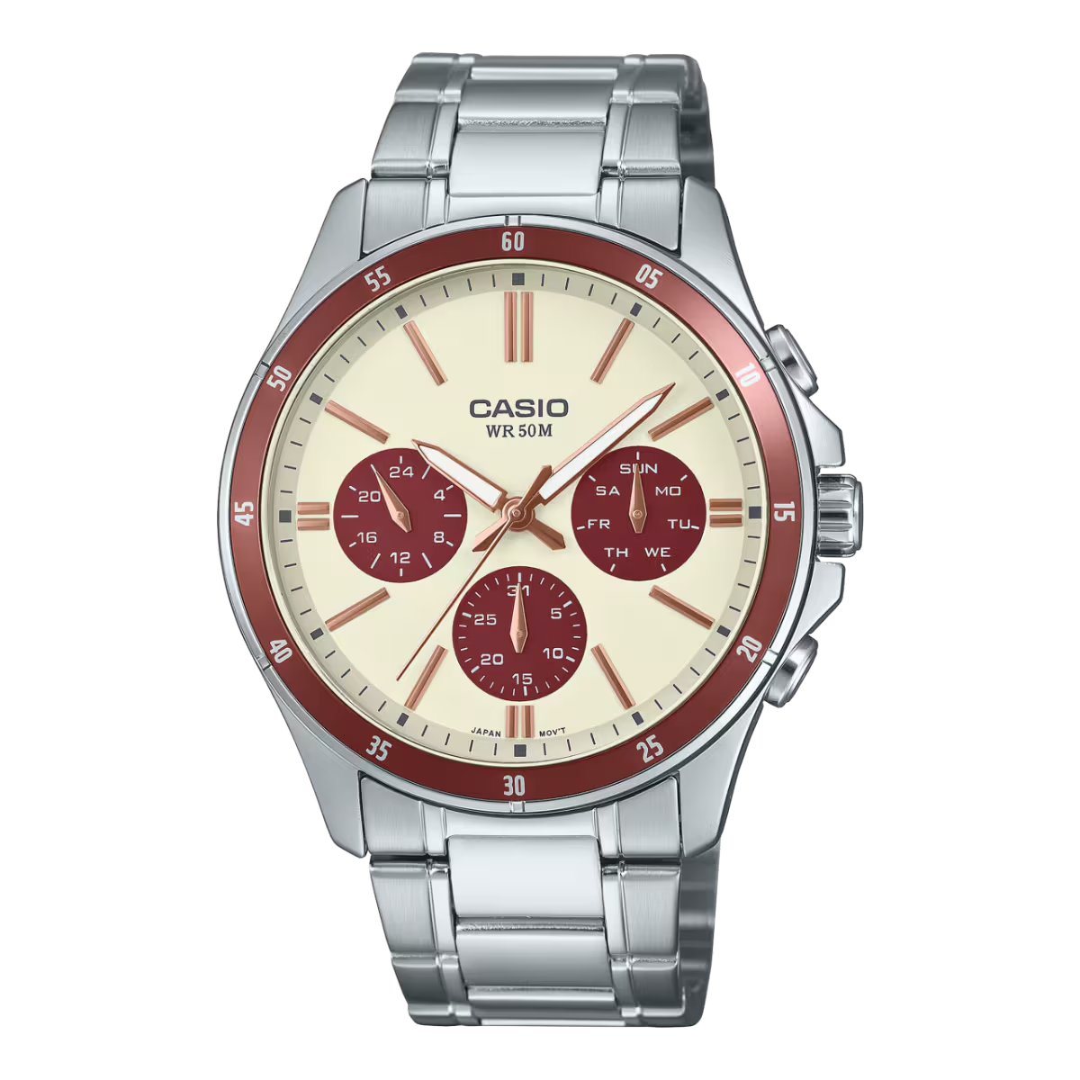 Casio Enticer Quartz Cream Dial Analog Men's Watch MTP-1374D-5A2VDF