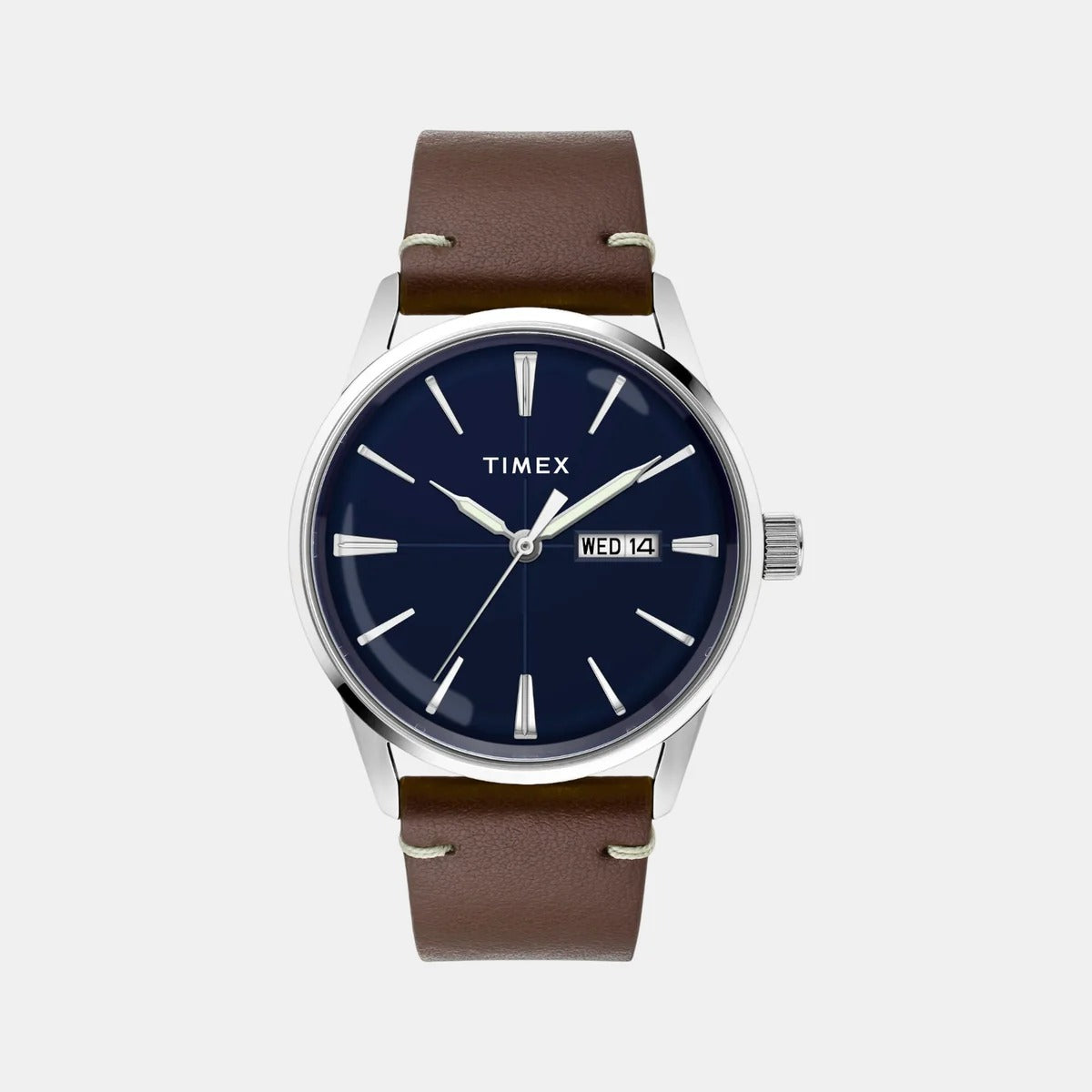 Timex Fashion Quartz Blue Dial Analog Leather Men's Watch TWEG25500