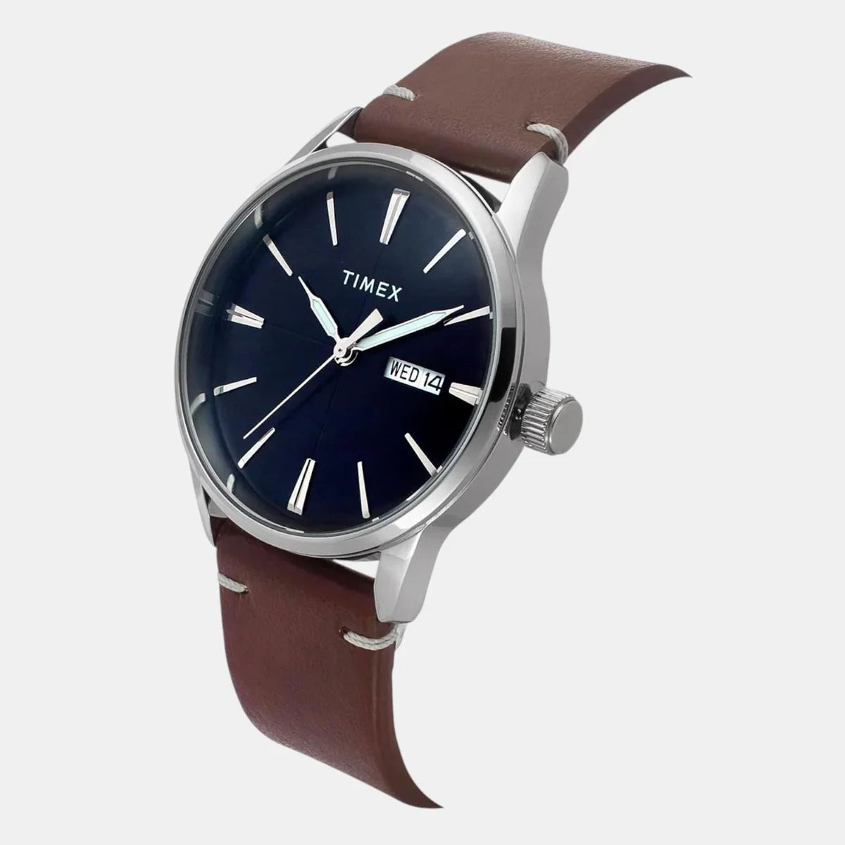 Timex Fashion Quartz Blue Dial Analog Leather Men's Watch TWEG25500