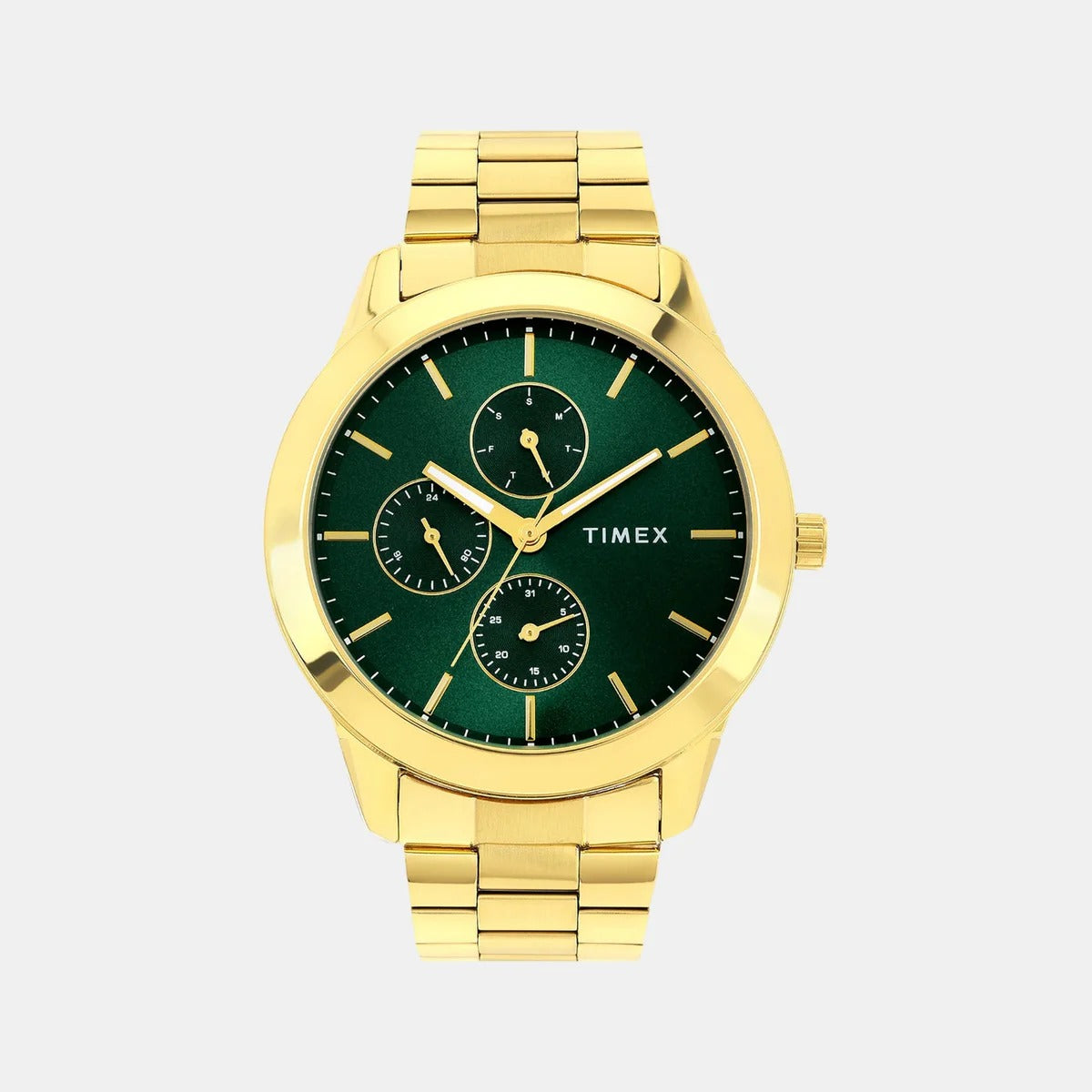 Timex Fashion Quartz Green Dial Multi-Function Stainless Steel Men's Watch TWEG18522
