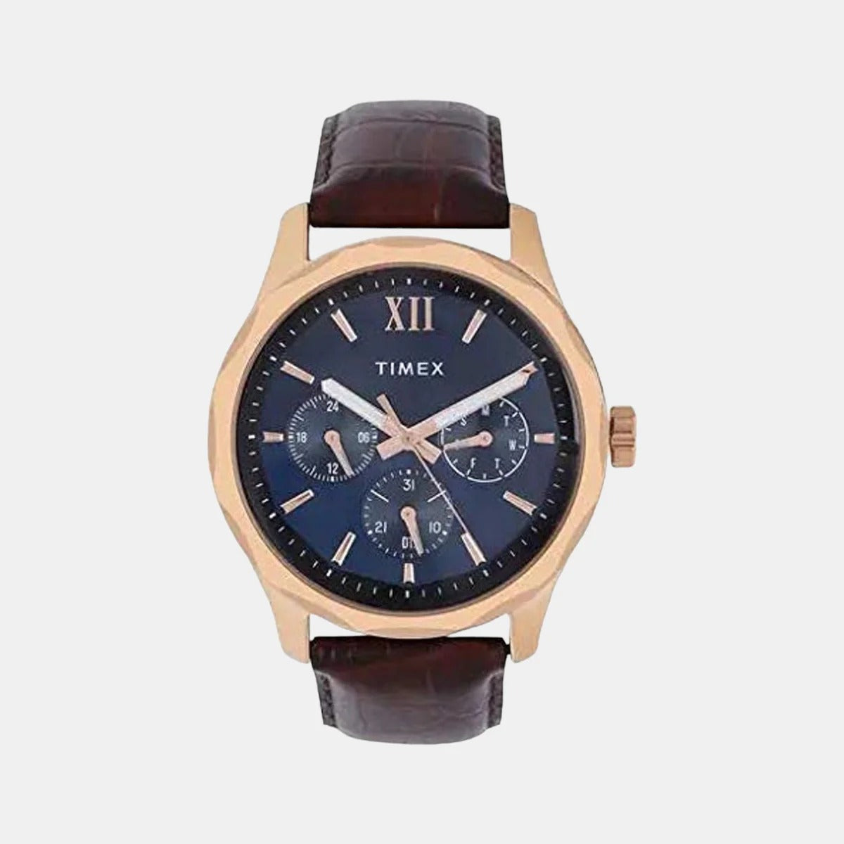 Timex Empera Quartz Blue Dial Multi-Function Leather Men's Watch TW0TG7601