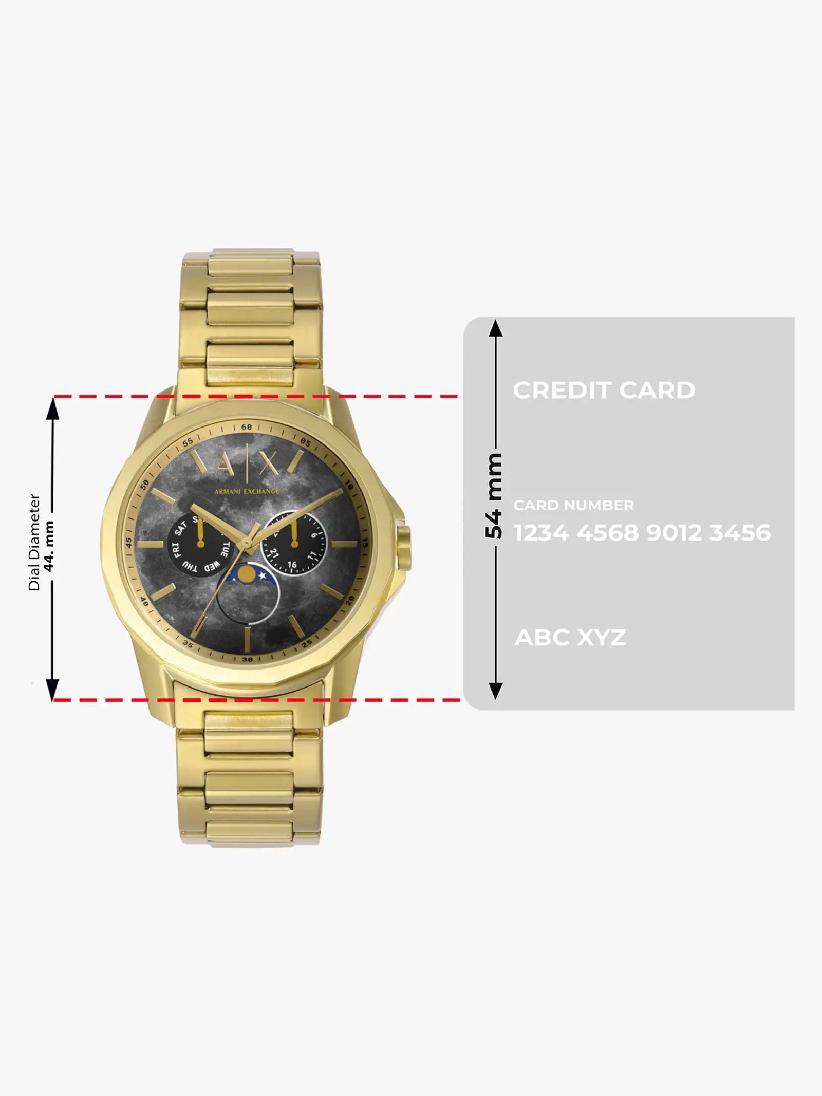 Armani Exchange Moonphase Grey Dial Gold Men's Watch AX1737