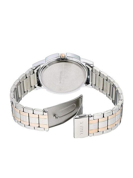Timex Empera Silver Dial Day Date Stainless Steel Men's Watch -TW000U311
