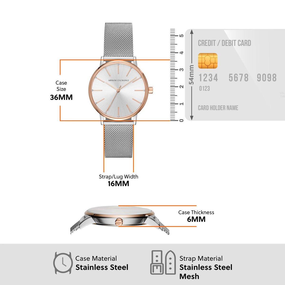 Armani Exchange Silver Mesh Women's Watch AX5537