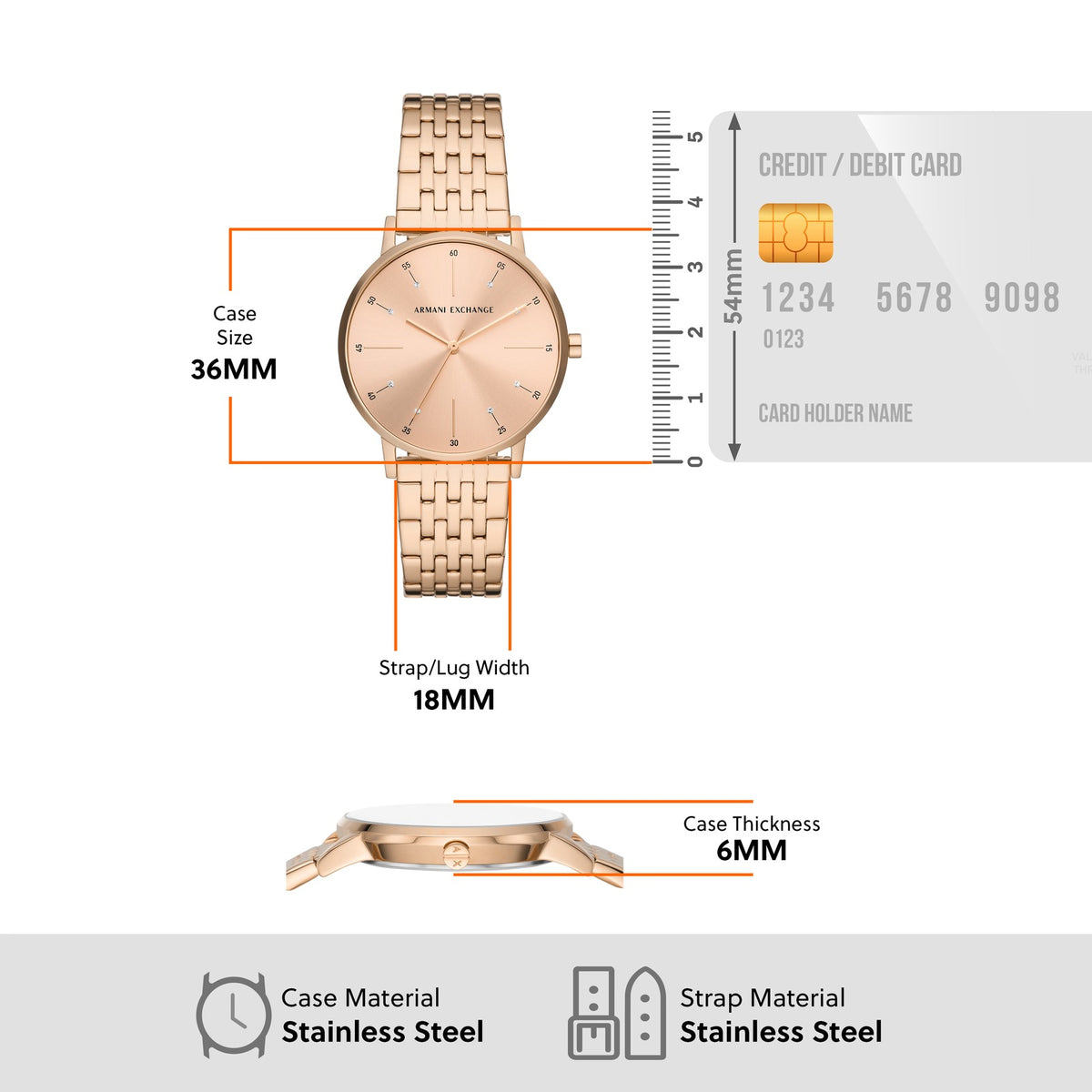 Armani Exchange Lola Rose Gold Women's Watch AX5581