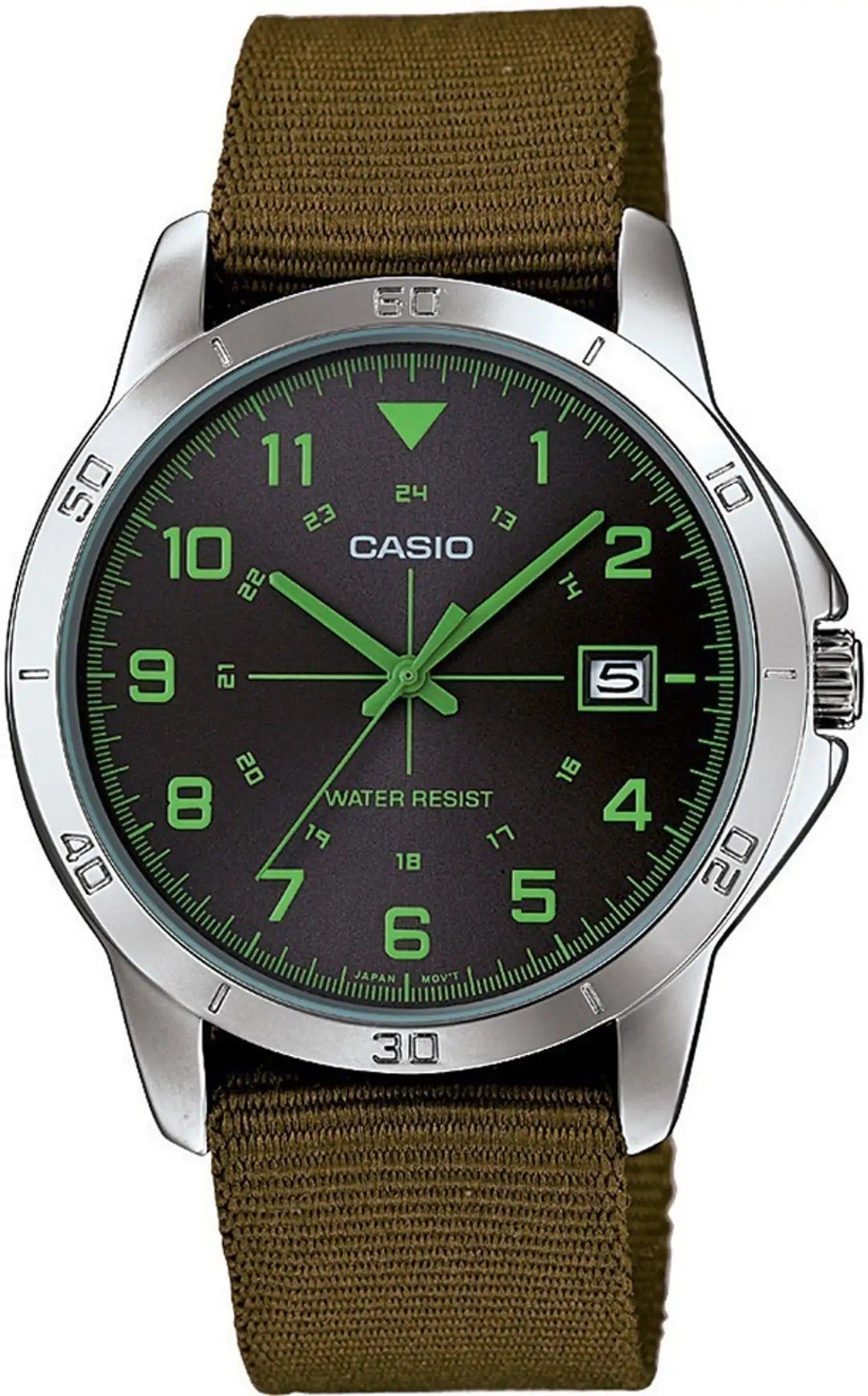 Casio Enticer Analog Black Dial Brown Fabric Strap Men's Watch MTP-V008B-3BUDF [A1110]
