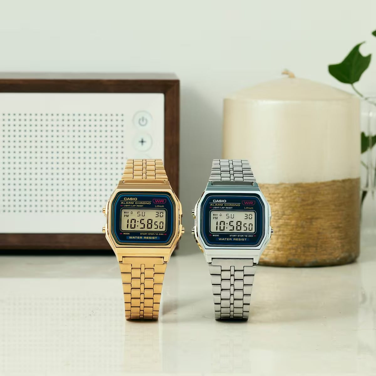 Casio Vintage Quartz Black Dial Gold Digital Unisex Watch A159WGEA-1DF [D162]