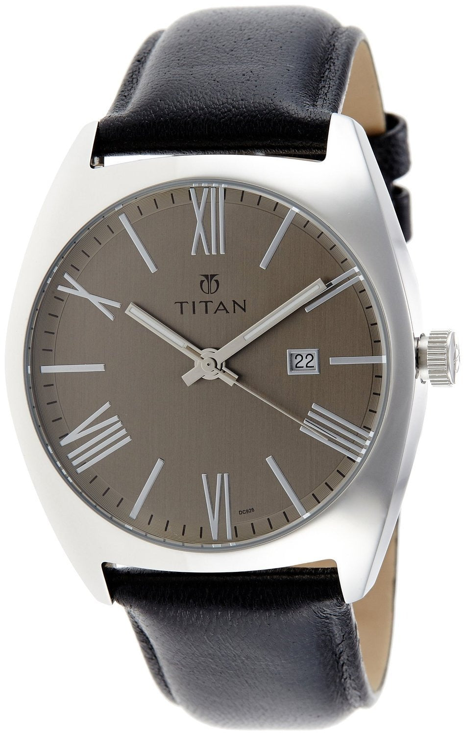 Titan Quartz Analog with Date Grey Dial Leather Strap Watch for Men - 9476SL05J