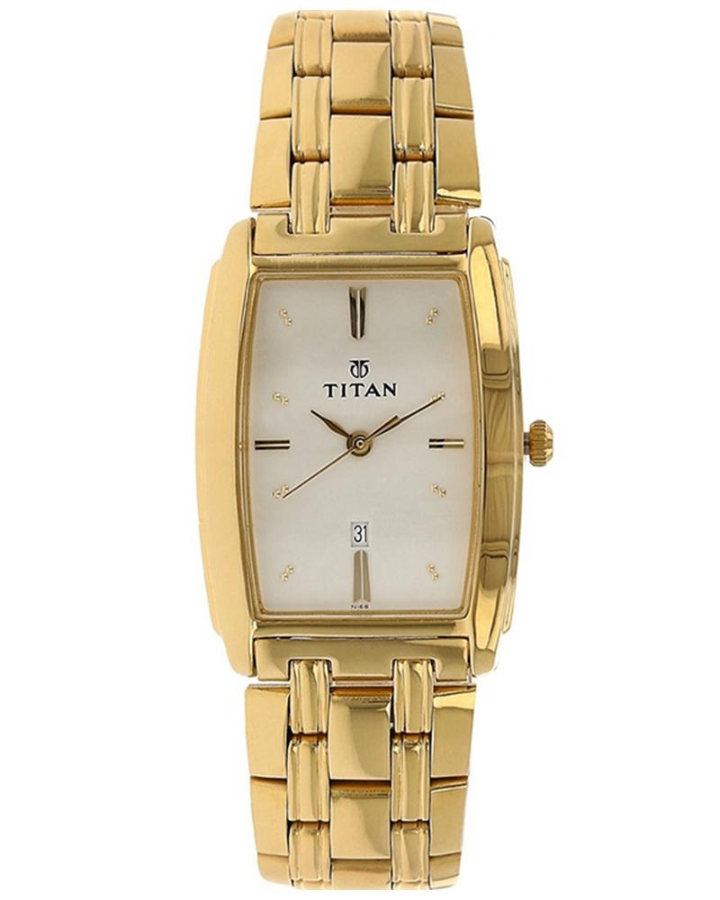 Titan Karishma Gold Dial Men's Watch 1163YM01