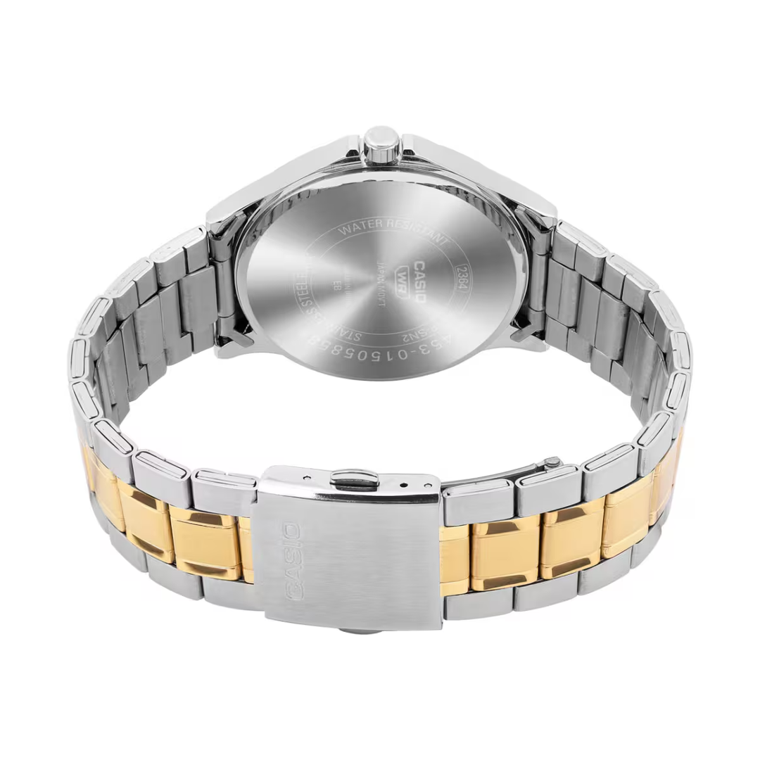 Casio Enticer Analog Yellow Dial Tow-tone Stainless Steel Bracelet Men's Watch MTP-SN2KSG-9A [A2453]