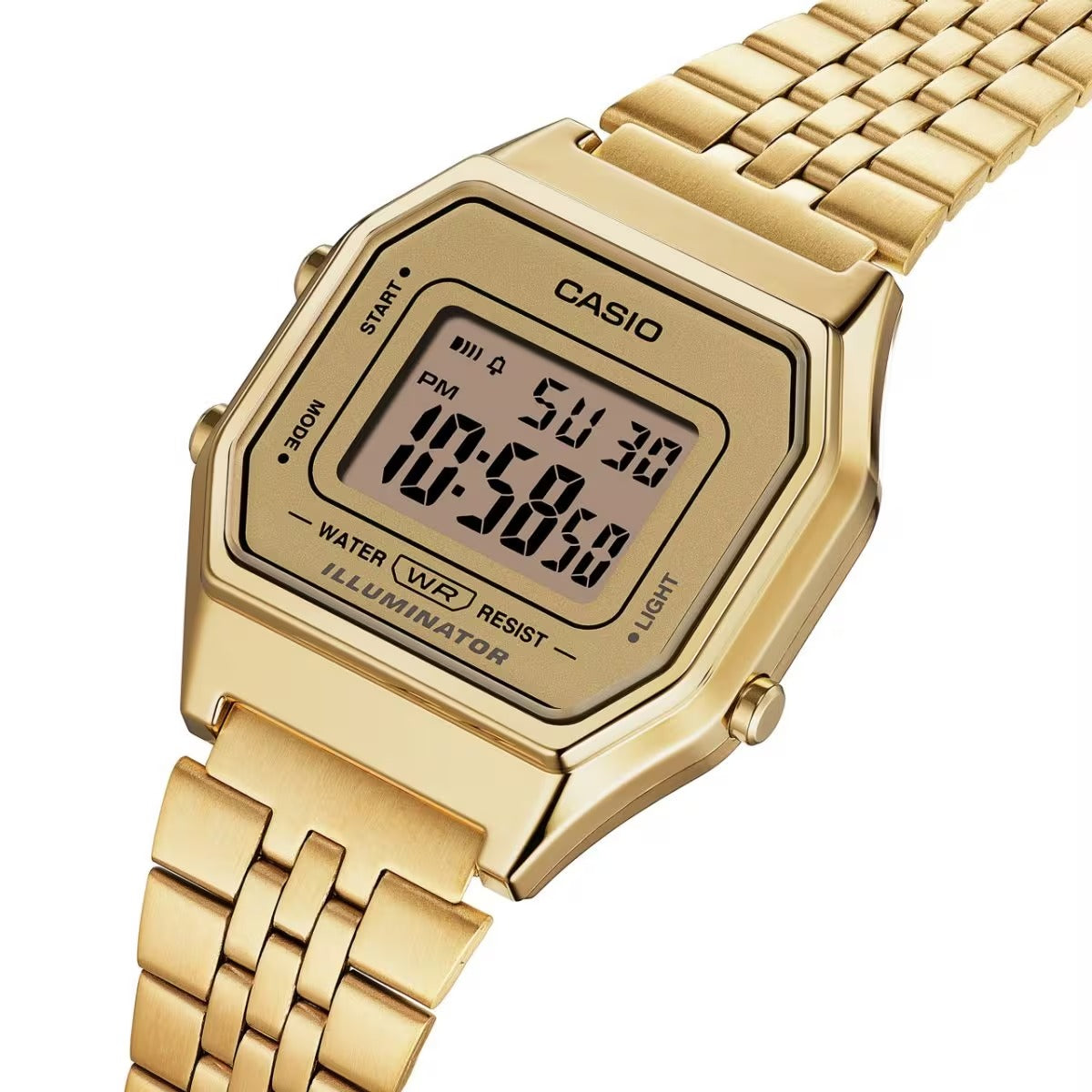 Casio Vintage Digital Rose Gold Dial Stainless Steel Unisex Watch LA680WGA-9
