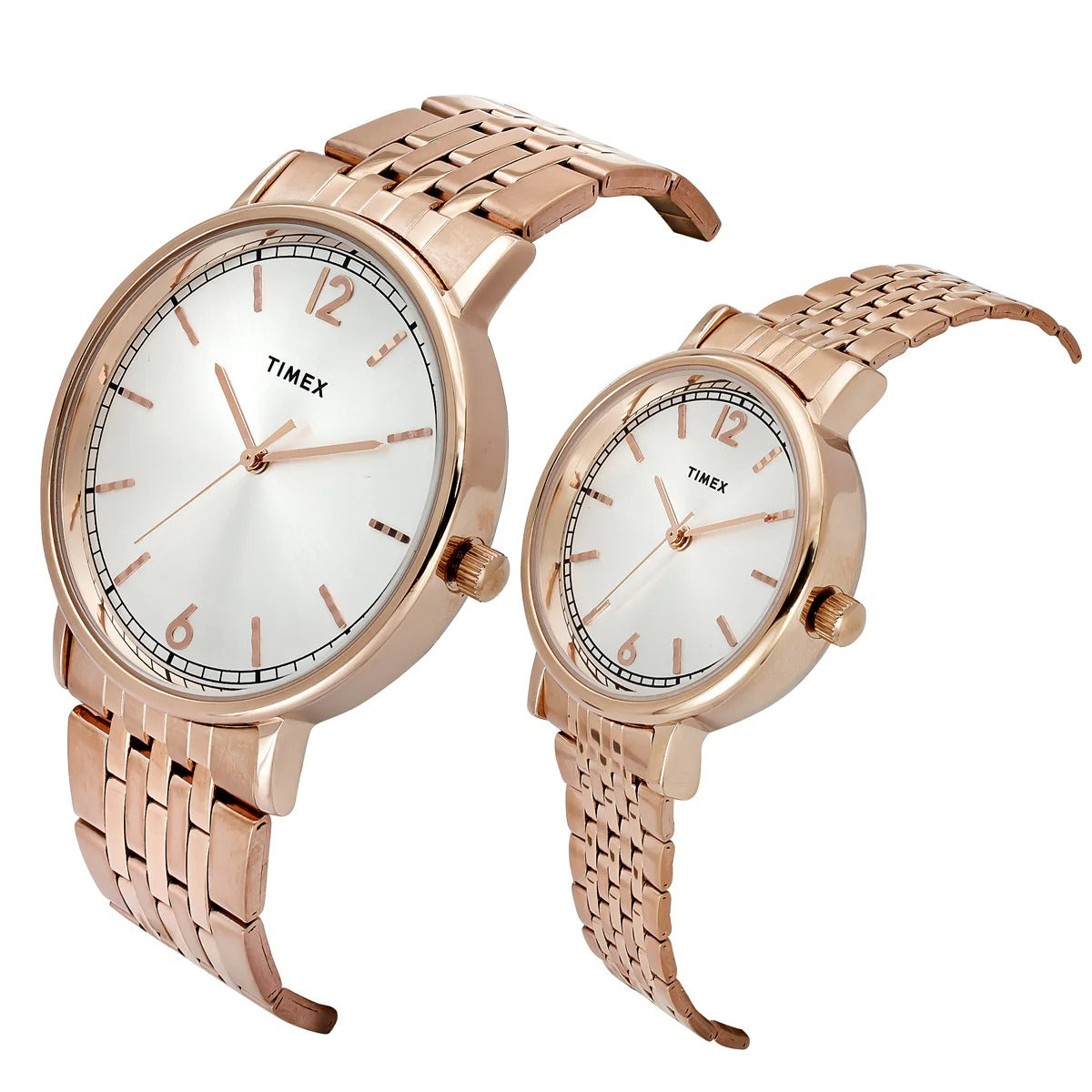 Timex Trendline Quartz Silver Dial Analog Stainless Steel Couple Watch TW00PR338