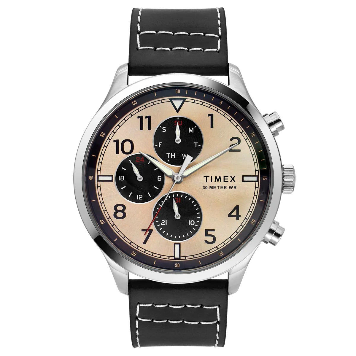 Timex Fashion Quartz Copper Dial Multi-Function Leather Men's Watch TWEG23900