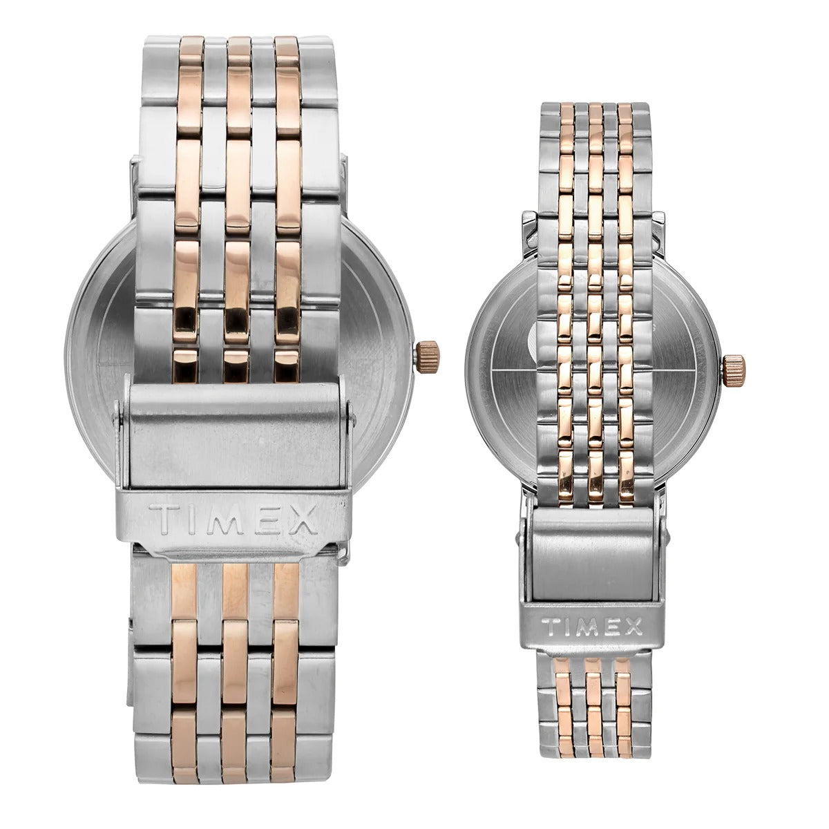 Timex Fashion Quartz Blue Dial Analog Stainless Steel Couple Watch TW00PR330