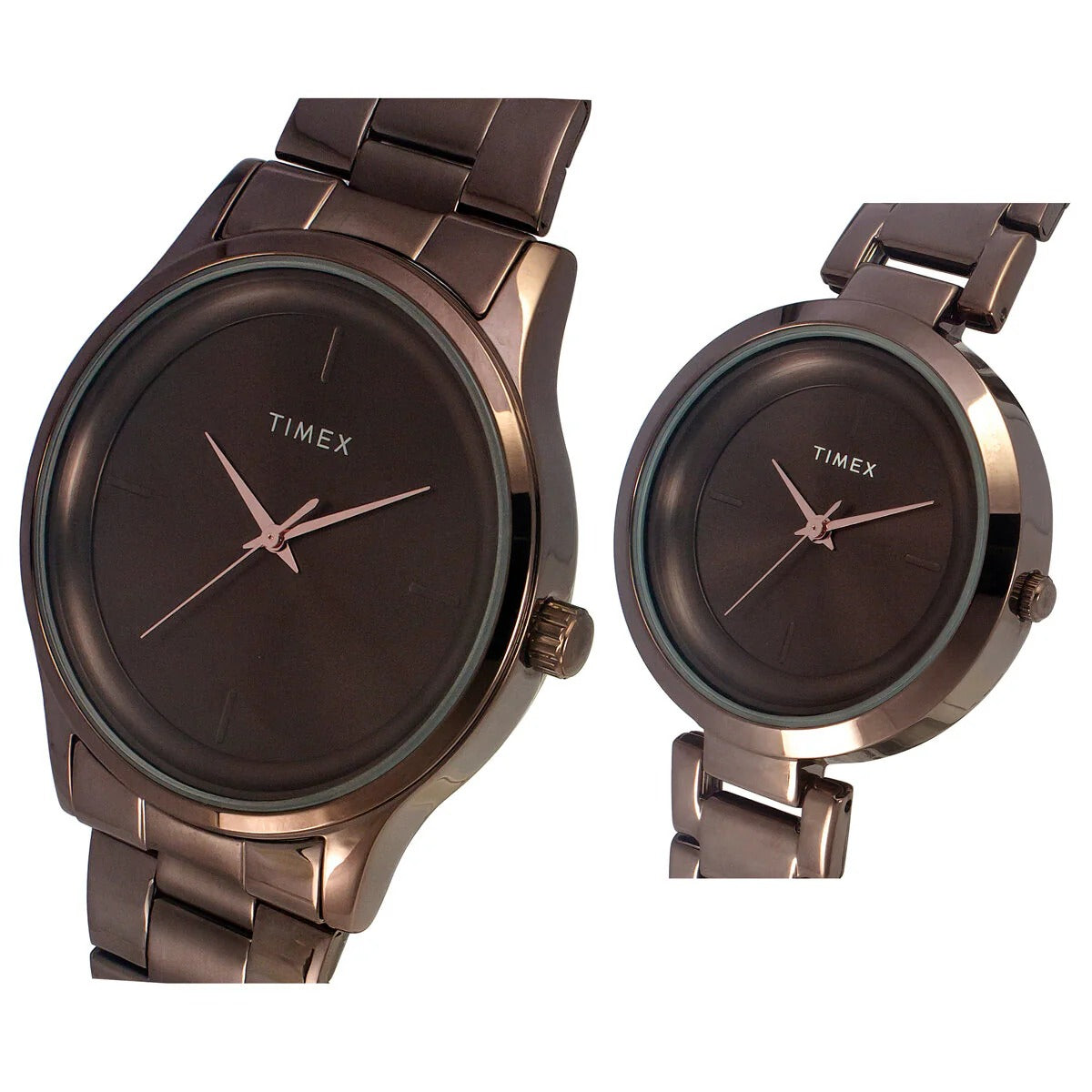 Timex Fashion Quartz Brown Dial Analog Stainless Steel Couple Watch  TW00PR295