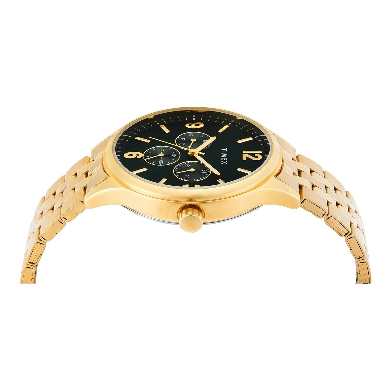 Timex Fashion Quartz Green Dial Multi-Function Stainless Steel  Men's Watch TWEG18440